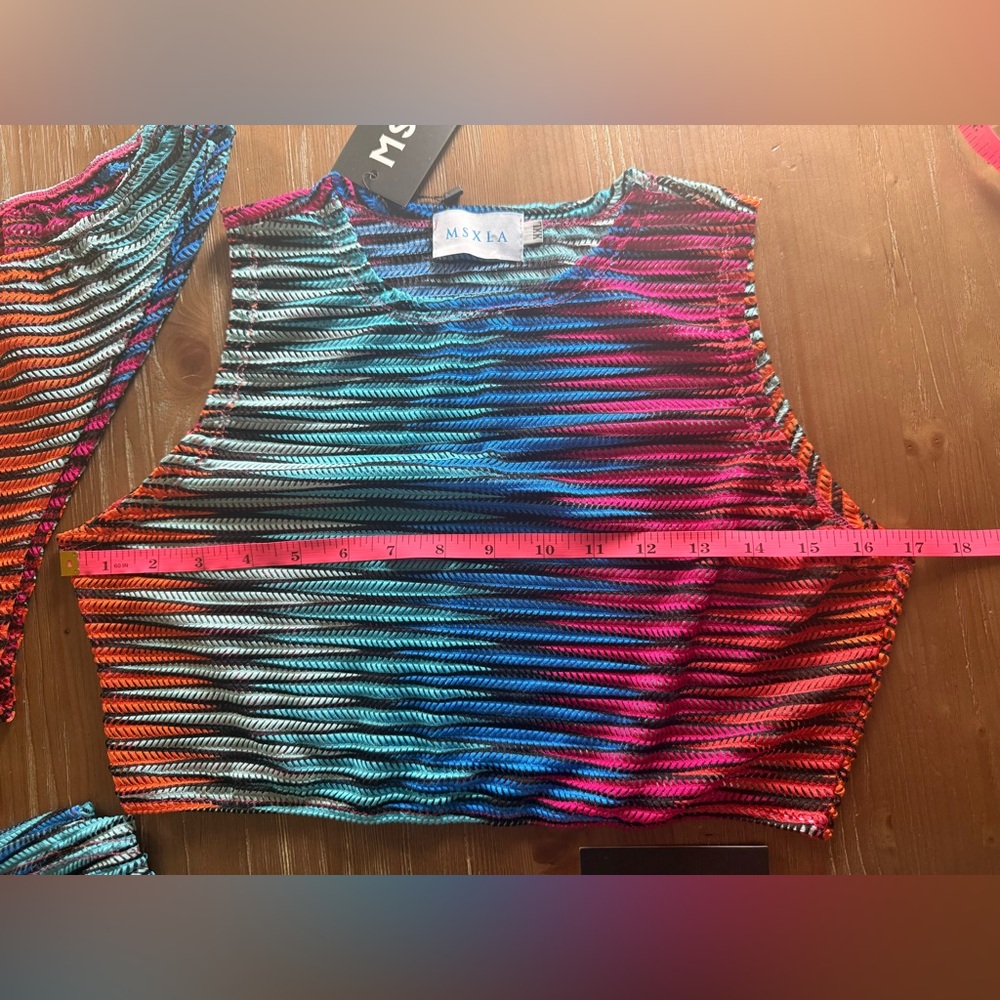 Vibrant Ombre Ribbed Two-Piece Set - Blue/Pink/Orange - Picture 8 of 8